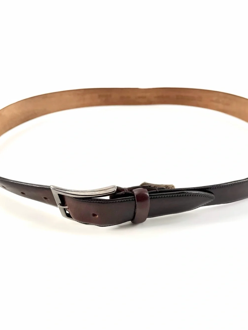 Hugo Boss LAVIOR Dark Brown Italian Leather Belt 105/40 Dark Brown Silver Buckle